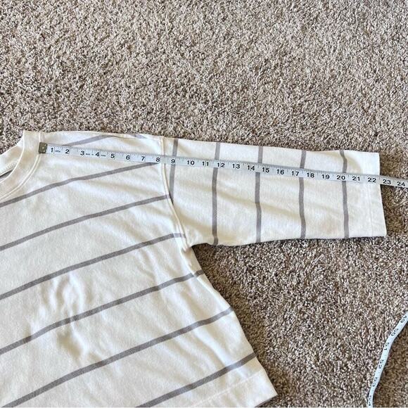 ATM Anthony Thomas Melillo Plaited Jersey Stripe Sweatshirt - Chalk Smoke White - Picture 14 of 16